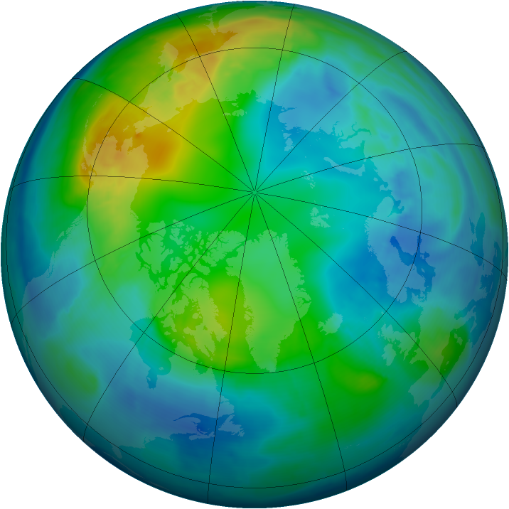 Arctic ozone map for 06 November 2008